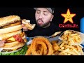 CARLS JR ONION RINGS + WESTERN BACON CHEESEBURGER + SUPER STAR MUKBANG