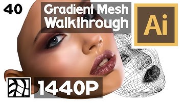 Gradient Mesh Advanced Tutorial - Learn Realistic Drawing (Adobe Illustrator) - Hair (Episode 40)