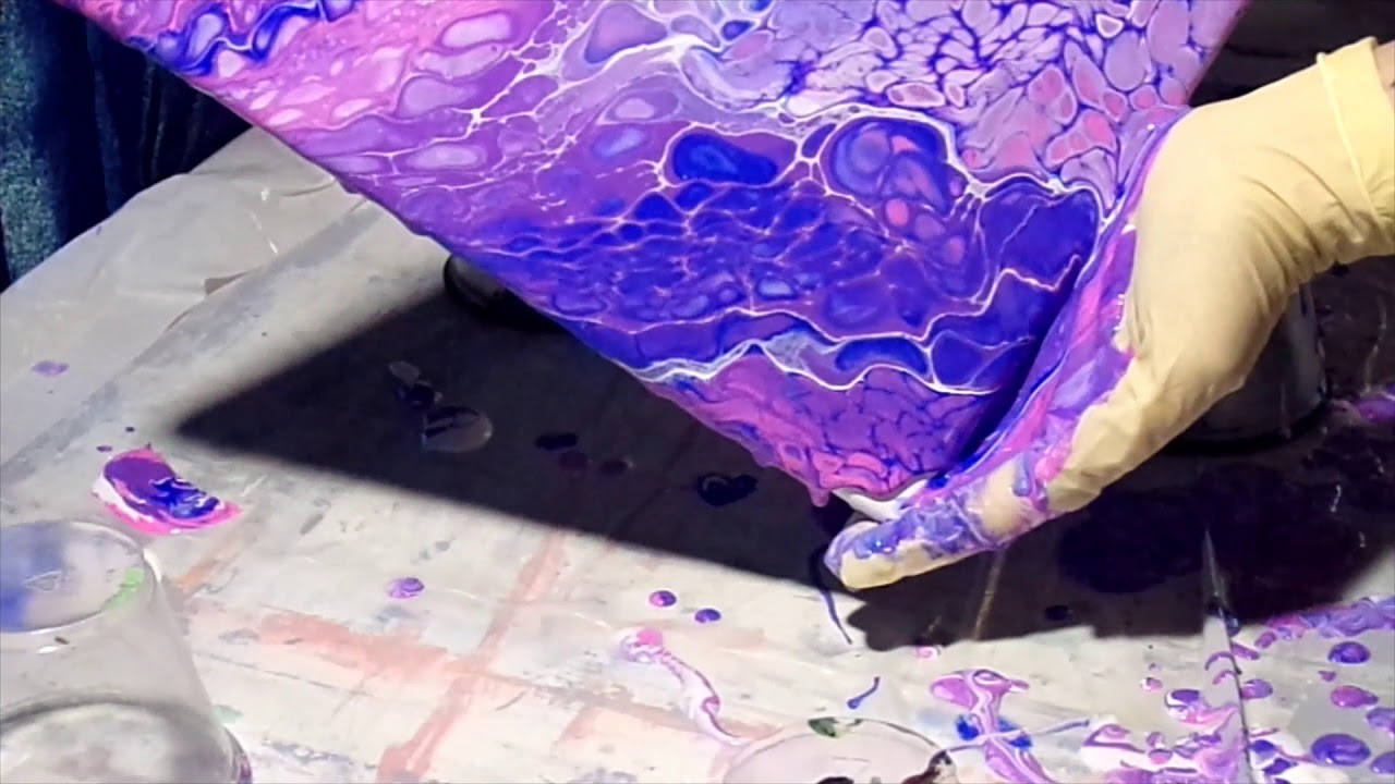 Dirty flip cup pour with acrylic paint - YouTube