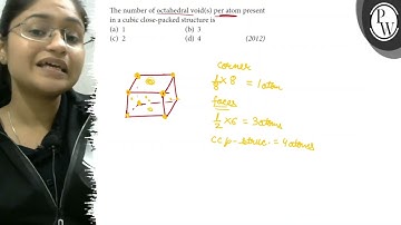 The number of octahedral void(s) per atom present in a cubic close-...