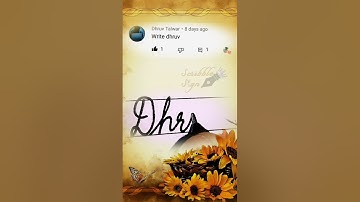 Dhruv Name Writing (Special Requested VIDEO) #namewriting  #cursivewriting #scribblesign #name #pen