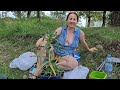 I am replanting flowers. My life in a mountain village. Mila naturist.