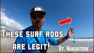 These SURF RODS are legit *FISH ON*/ Vilano beach Over the bar!