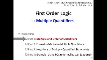 3.3 (P1/4) Multiple and Order of Quantifiers in FOL