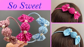 So Sweet 🍬🍬Diy Fabric Candy Hair Bow, Headband 🍬🍬 | How to Make Fabric Bow | Sweets Bow Hairband 🎀