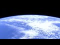 Calm relaxing video. Flight of the International Space Station above the Earth