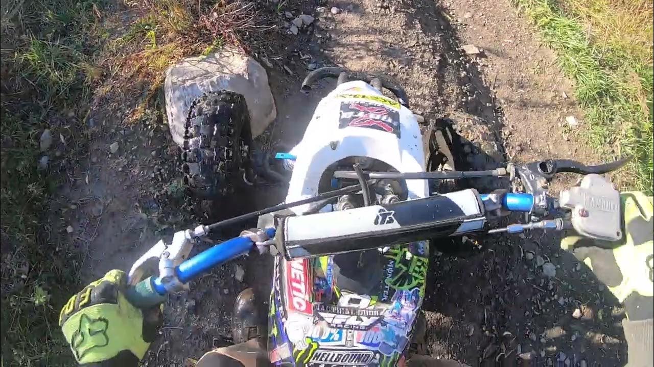 Riding my Yamaha blaster on the trails, lectron 30mm carb YouTube