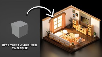 3D Isometric Lounge Room | Blender 3.6 TIMELAPSE