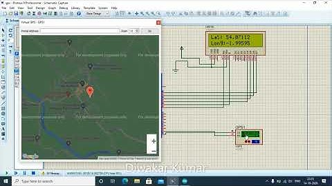 GPS interface with Arduino uno with LCD in Proteous