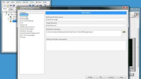 Building an Executable with the LabVIEW DataFinder Toolkit
