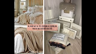 ÇEYİZ ALIŞVERİŞİ 5 | KARACA ELDORA GOLD NEVRESİM SETİ | ÖRGÜ BATTANİYE | BORNOZ TAKIMI