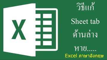 [Excel] วิธีแก้ Sheet tab ของ Excel หาย ใน 30 วิ