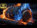 You Won't Believe How Beautiful Blue Fire Looks After Midnight | Fireplace Ambience 4K