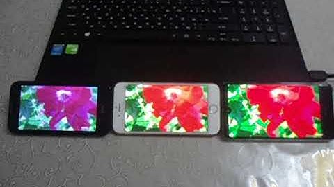 Sharp Aquos S2, İphone 6S, HTC Desire 310 (Display color reflection)