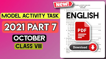 Class 8 English Model Activity Task Part 7 2021| Model Activity Task Class 8 English 2021