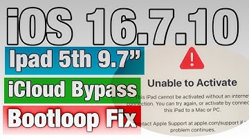 iPad 5th 9.7" iOS 16.7.10 ICloud Bypass | SN change | bootloop Fix|