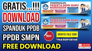 GRATIS DOWNLOAD | CARA MEMBUAT SPANDUK/BANNER PPDB SMP | Tutorial Coreldraw | Free Download FILE CDR