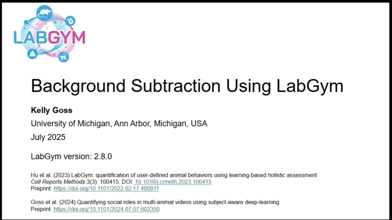 LabGym Tutorial Series: (6) Tracking animals with background ...