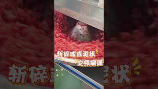 九盈机械40L斩拌机草莓斩碎，可用于肉制品或者果蔬类斩碎或成泥状，变速可调 40L Bowl Chopper – Strawberry Chopping