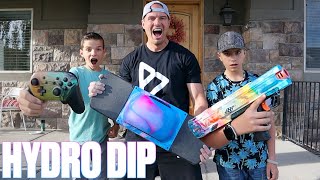HYDRO DIPPING EVERYTHING | HOW TO HYDRO DIP AT HOME | HYDRO DIPPING NINTENDO PRO CONTROLLER NERF GUN