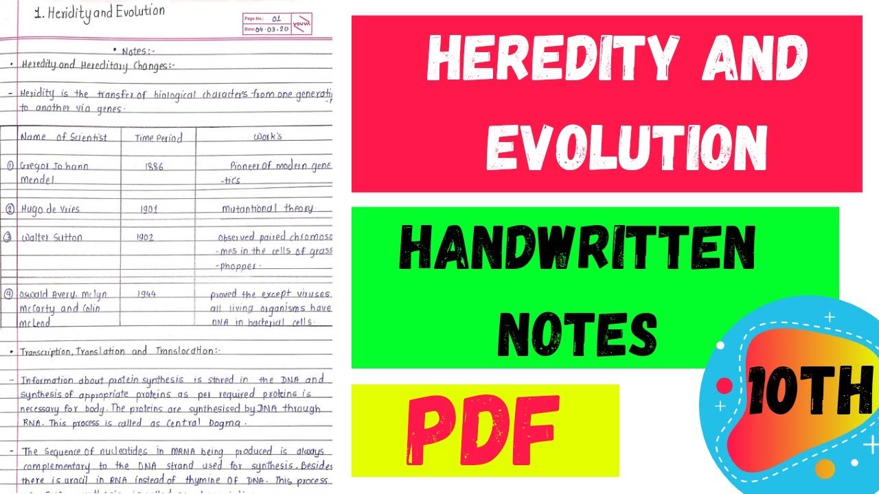 ebook store 2022 New Heredity and evolution Science-2 Chapter-1 Class 10 notes Mh-Board Science and Technology