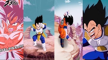 NEW LR SAIYAN SAGA GOKU & GREAT APE VEGETA SUPER ATTACKS, ACTIVE SKILLS & OST | DBZ DOKKAN BATTLE