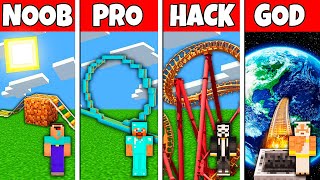 Minecraft Battle: NOOB vs PRO vs HACKER vs GOD ROLLERCOASTER BUILD CHALLENGE in Minecraft