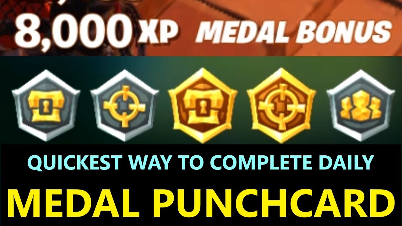 Medal Punchcard Fortnite EXPLAINED (How to Level Up Fast in Fortnite