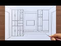How to Draw a TV Unit in 1-Point Perspective Step by Step