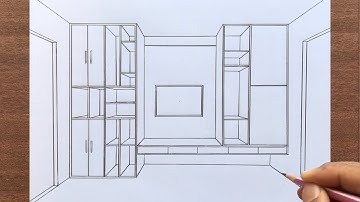How to Draw a TV Unit in 1-Point Perspective Step by Step