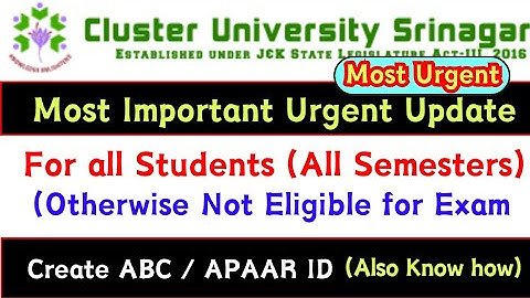 Do this Otherwise you will not eligible for exams: All semester students of Cluster University Sgr