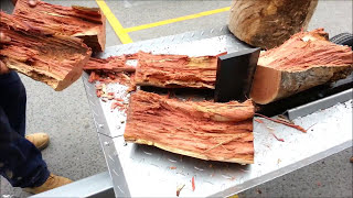 Can a kinetic log splitter split a big log How to use 30 ton Wood Splitter. No Axe required