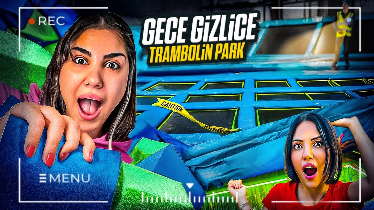 GECE GİZLİCE TRAMBOLİN PARKTA KALMAK ?! ‪