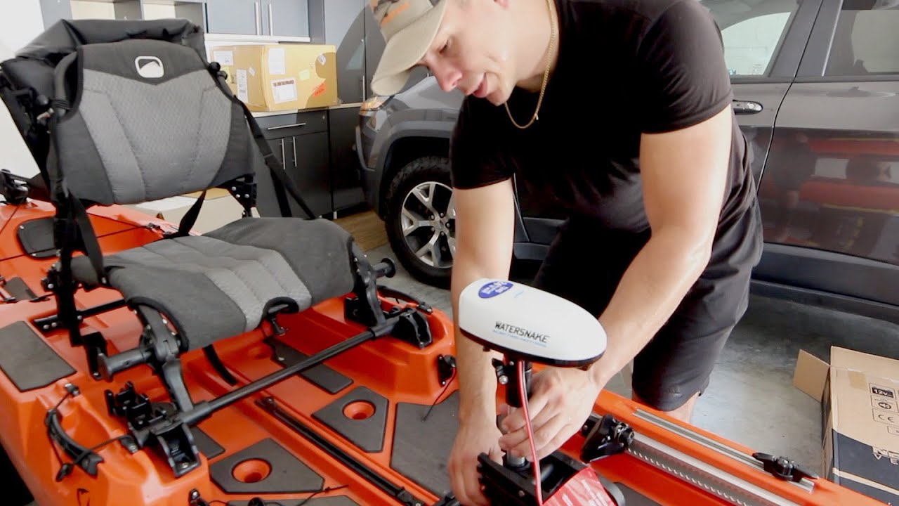 Watersnake T24 vs Newport Vessels 36lb trolling motor!! (YAKGADET POD