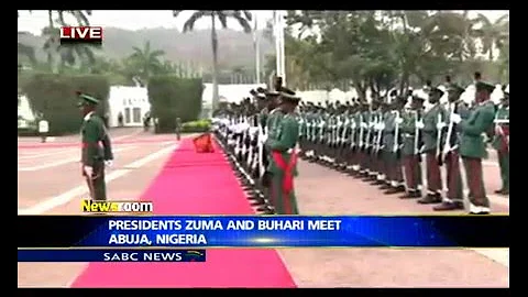 President Zuma inspects guard of honour in Abuja, Nigeria