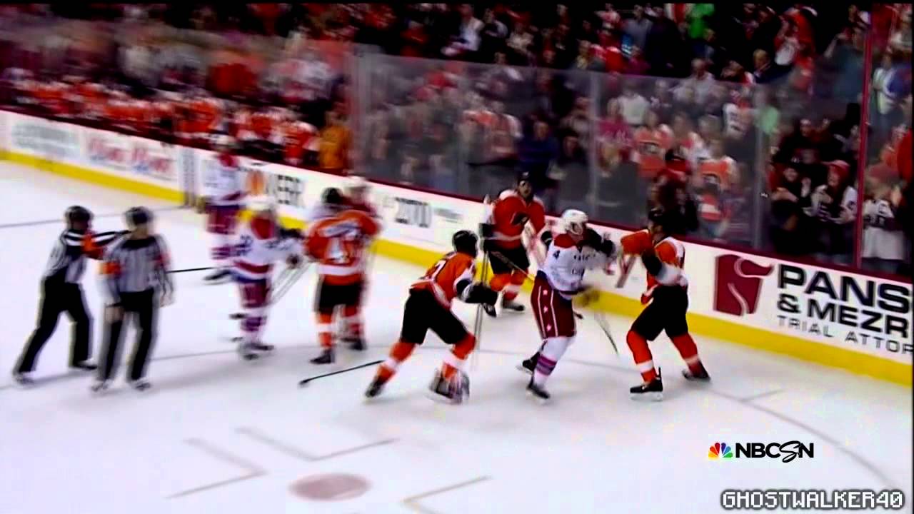 hd capitals flyers brawl 3 5 2014 youtube flyers ducks fight