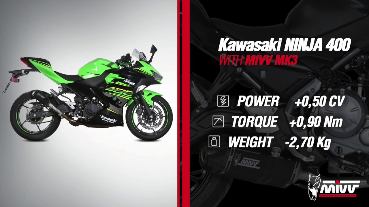 KAWASAKI NINJA 400 Exhaust Mivv MK3 Black stainless steel K.047