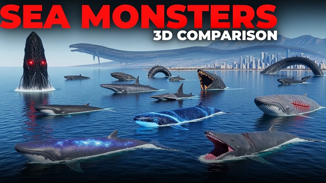Insane Sea Monsters Size Comparison 3D | Dark Bloop vs SCP-169 vs Sea ...