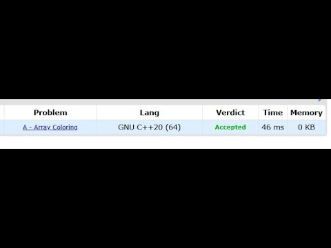 Array Coloring Codeforces solution|Codeforces Round 891 (Div. 3)✅ (100/100) FULL|AC Code