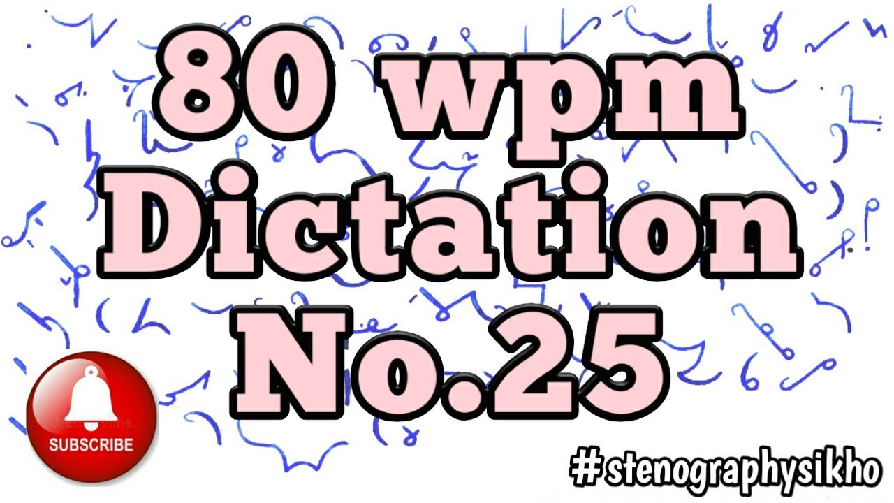 80 WPM English Dictation | 80 Speed English Dictation | English Shorthand 80 wpm | #stenographysikho
