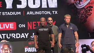 Mike Tyson vs Jake Paul first faceoff #PaulTyson