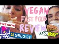 VEGAN FAST FOOD REVIEW!! TACO BELL, SUBWAY, GREGGS, etc | Sophia and Cinzia