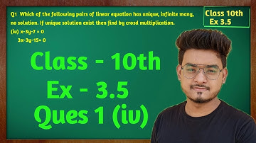 Exercise 3.5, Question 1 (iv),Maths (Pair of Linear Equations in Two Variables) NCERT CBSE Class 10