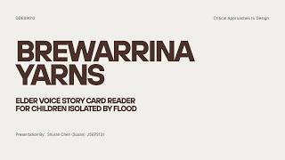 DDES9012 Critical Approaches to Design Task 2 'Brewarrina Yarns' by Shuran Chen