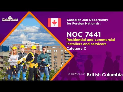 Canadian Job Opportunity for Foreign Nationals: NOC 7441, Job Title Residential & commercial