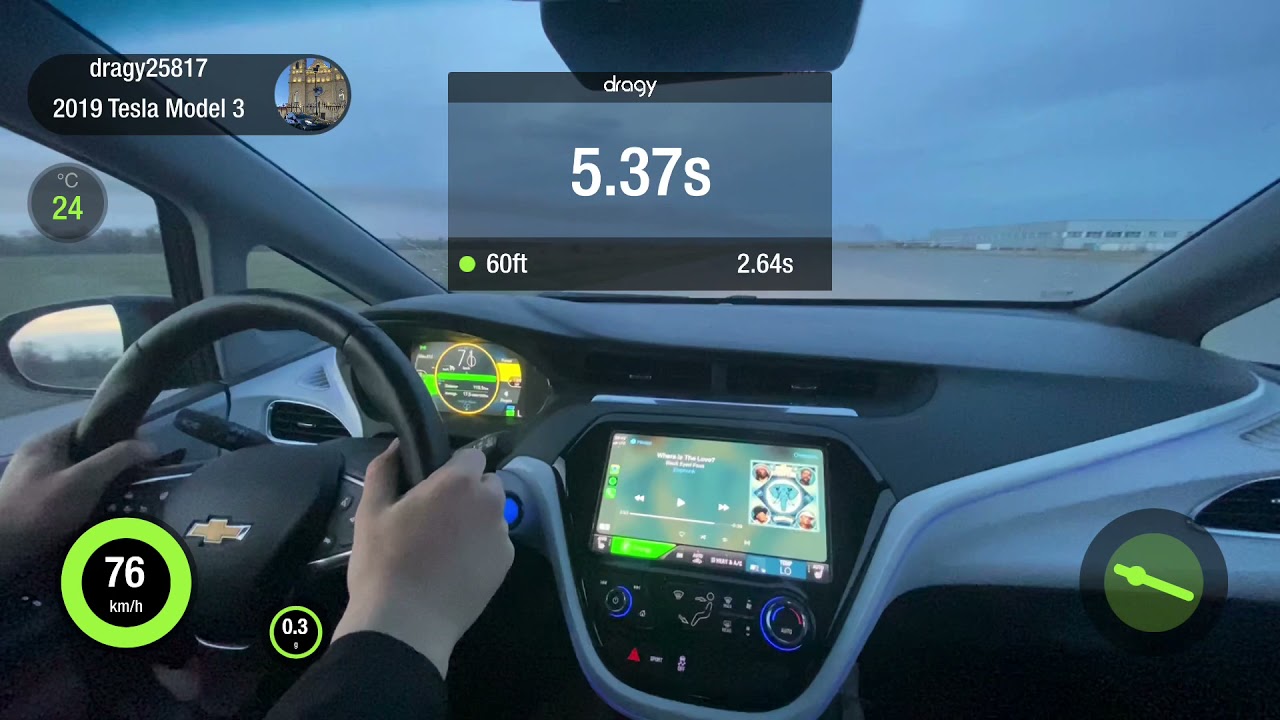 Chevy Bolt 0-100 Dragy 50% SOC