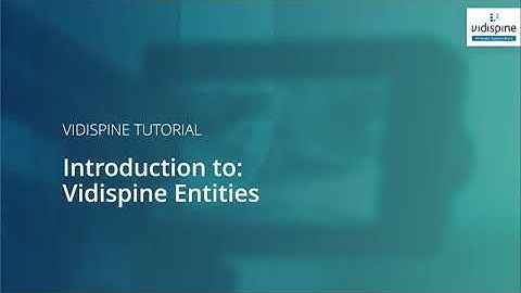 Introduction to Vidispine Entities