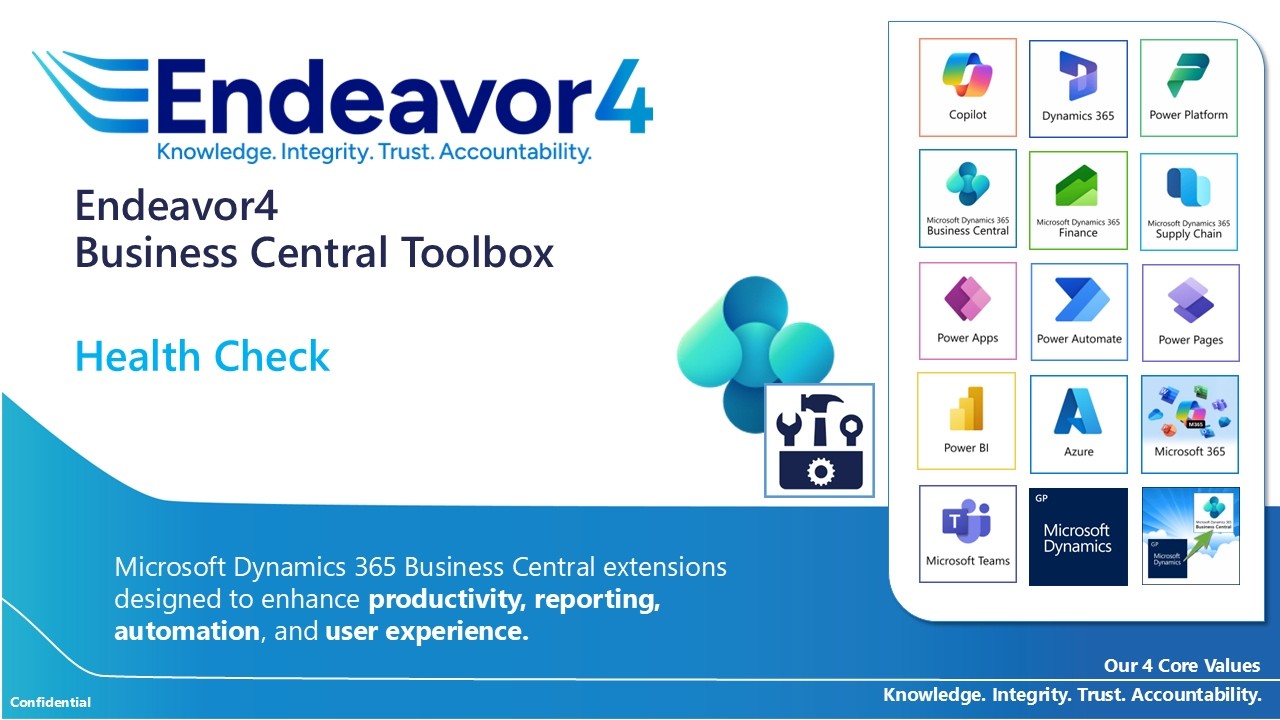Endeavor4 - Microsoft Dynamics 365 Business Central Toolbox - - YouTube