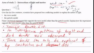 VCE Physics 2010. Exam Two. Question 1,2. Light and Matter