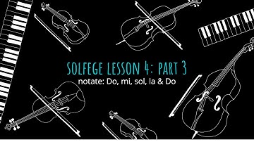 Beginner Solfege Lesson 4 Part 3- Notating - Do, mi, sol,  la, & do